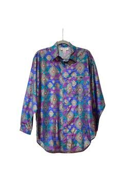 Vintage Jeri Marque 100% Silk Blouse Top Women’s M